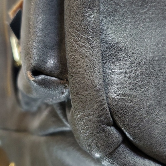 Gray Leather Like Backpack Purse - Picture 11 of 11